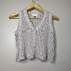Universal‎ Thread Women's Multicolor Cable Knit V-Neck Vest Sweater Size XS